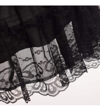 Slips Women Victorian Petticoat Wedding Bridal Underskirt Slip - Black 5 - CA18I8NGXR9 $42.06