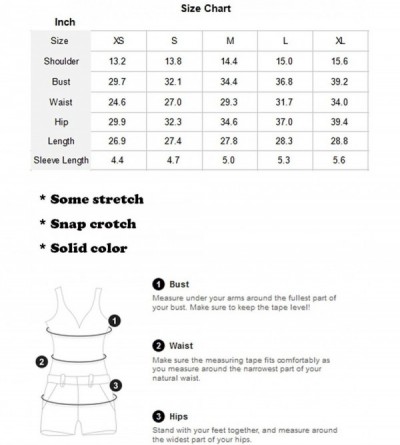Shapewear Women's Short Sleeve Tops Basic V-Neck Leotard Bodysuit Jumpsuit - Burgundy - CT185QNRMTL $15.23