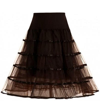 Slips Women's Underskirt Petticoat Underskirt Vintage Dress One Size Organza Skirt Petticoat Wedding Dress Tutu Skirt - C-bla...