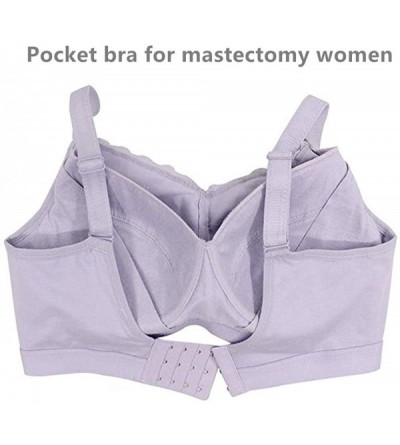 Accessories Post Surgery Bra for Mastectomy Women Silicone Breast Prosthesis with Pockets Cotton for Breast Forms - Grey - CH...