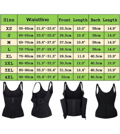 Shapewear Womens Underbust Waist Trainer Vest Hourglass Long Torso Tummy Fat Burner Body Shaper - Black - C718HEDLRNA $16.69