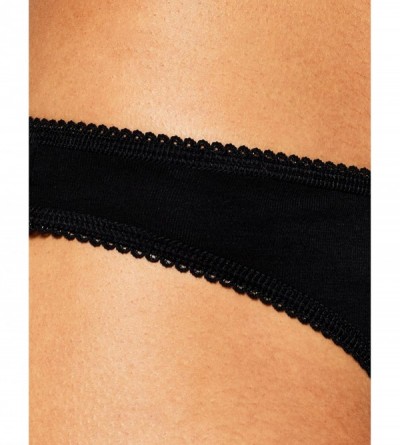 Panties Women's Cotton Thong Panty- Multipack - 5-pack Black/Soft Pink/White - C018OITK6E8 $9.86