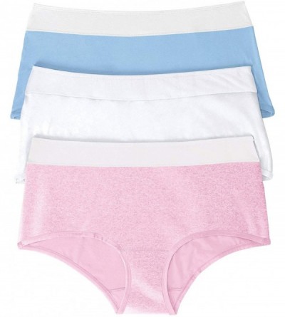 Panties Women's Plus Size 3-Pack Color Block Full-Cut Brief Underwear - Pastel Assorted (0591) - CM11LA2HJ1B $23.59