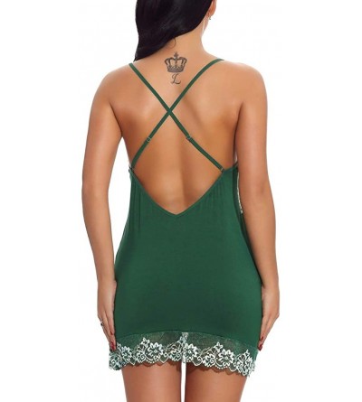 Garters & Garter Belts Women Lace Lingerie Underwear Hanging Skirt Home V Collar Sexy Underwear - Green - CX18ZQSS46I $21.17