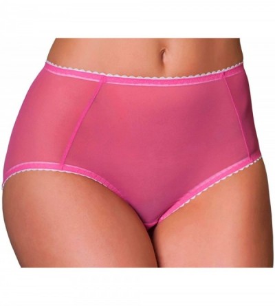 Panties 'Sheer Betty' See-Thru Powermesh Brief Knickers (PLbsk) [USA] - Pink - CZ18NM60OQM $68.92