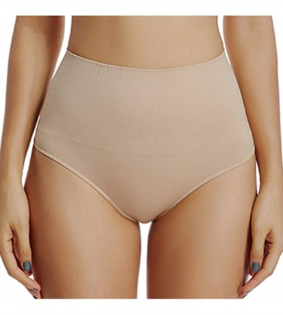 Shapewear High Waist Thong Shapewear Panties for Women Seamless Tummy Control Shaping Underwear Body Shaper Packs - Beige*3 -...