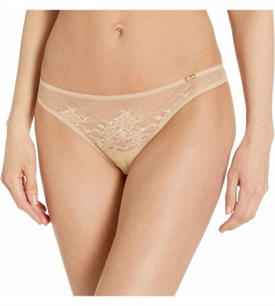 Panties Women's Glossies Lace Thong - Nude - CI17YSMKU52 $45.98