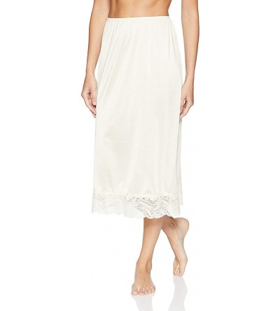 Slips Under Moments Half Slip Vintage Style Maxi 32-Inch with All Around Lace - XX-Large - Beige - C2113AK6OHB $27.13