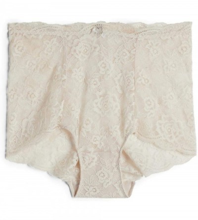 Panties Womens High-Rise Lace Boyshorts - Natural - 2280 - Silk - CL18TC6CXTG $17.55