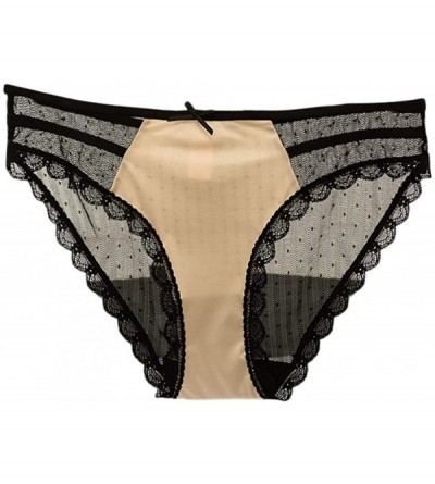 Slips Women Personality Multi-Color Lace Underwear Ladies Hollow Out Underwear - Beige - C4199LGSMZY $15.49