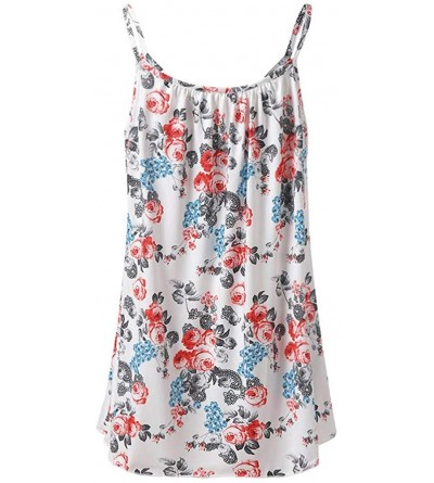 Shapewear Women Summer Printed Sleeveless Vest Blouse Tank Tops Camis Clothes - White-a - CT18SSYZS43 $15.57