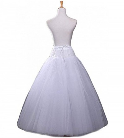 Slips A-line Wedding Petticoat Crinoline Full Length Hoopless Underskirt Slips PT1 - White - CE18UUOO4GN $28.01