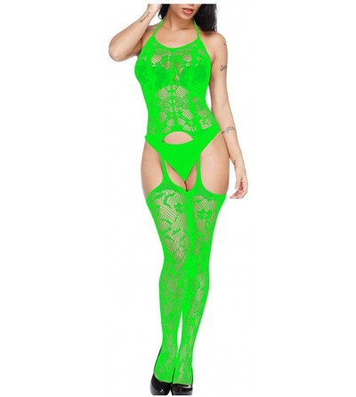 Bustiers & Corsets Women's Sexy Hollow Out Net Buttock Lingerie Transparent Mesh Underwear - Green - C5193GCN5S9 $19.49