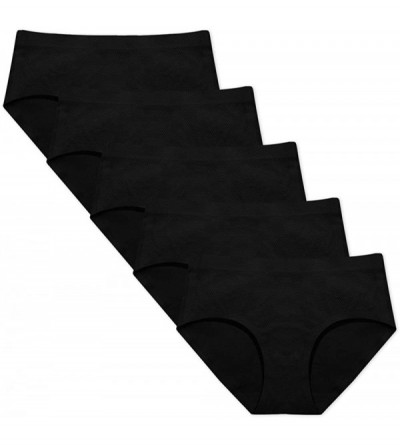 Panties No Show Underwear for Women Seamless Panties Comfortable Briefs - Black-pack of 5 - CM18XI07A7U $36.09