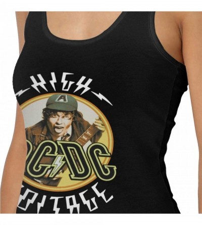Camisoles & Tanks ACDC High Voltage Womens Sexy Undershirts Classic Fashion Vest T-Shirt Black - Black - CE19DUCEDSC $19.81