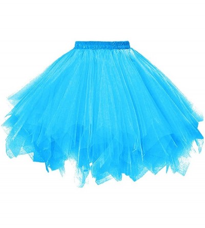Slips Vintage 1950s Short Tulle Petticoat Ballet Bubble Tutu - Blue - CX12H4150GX $24.60