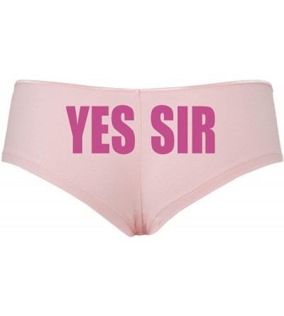 Panties Yes Sir Master Daddy DDLG Pink Boyshort for Daddys Little Slut - Raspberry - C218SQRTAW0 $13.05
