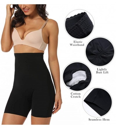 Shapewear Womens Slip Short Panty High Waist Thigh Slimmer Shapewear Tummy Control Shorts for Underwear - Black-2 - CL19CS9U8...
