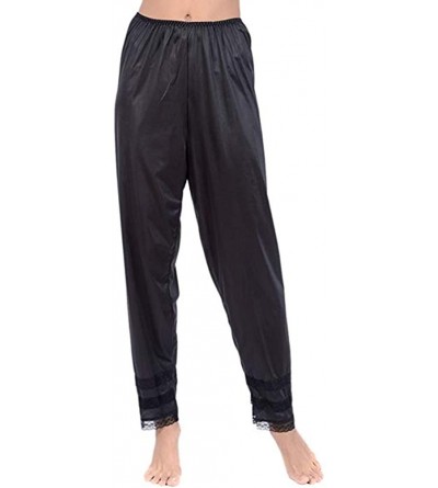 Slips Women's Anti-Static Pant Slip Liner Snip Size M-2XL - Black - C318HXKHLGN $12.22
