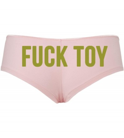 Panties Fucktoy Fuck Toy Boyshort Owned BDSM Slut Panties DDLG - Gold - CQ18STOK52C $14.30