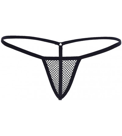 Panties Sexy Women's Mesh Fishnet Thongs G-String T Back Underwear - Black Mesh - CT18C4NAS9W $30.71