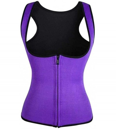 Shapewear Women's Underbust Corset Waist Trainer Steel Boned Body Shaper Vest Sport Fitness Workout Slimming - Purple - CB194...