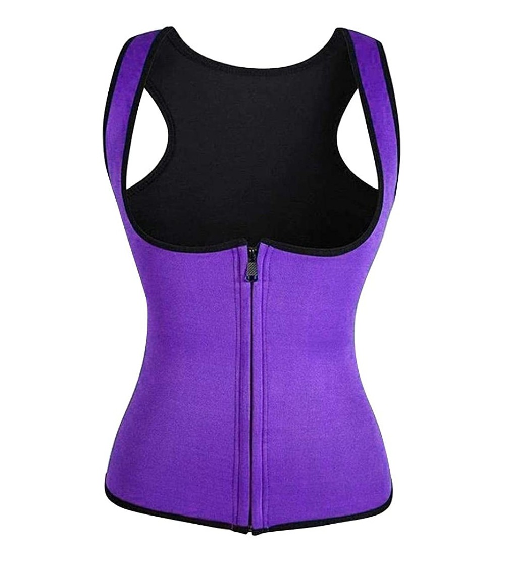 Shapewear Women's Underbust Corset Waist Trainer Steel Boned Body Shaper Vest Sport Fitness Workout Slimming - Purple - CB194...
