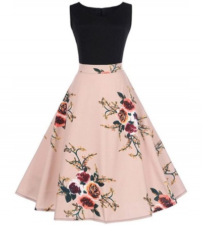 Slips Dress Dress For Women For Party - Hepburn Dot Tunic Midi Dress - Black - CF18OZWX6KH $19.69