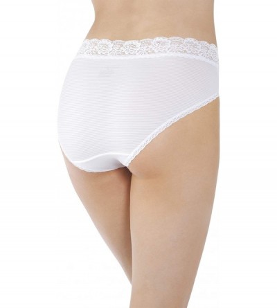 Panties Women's Flattering Lace Panties with Stretch - Hi Cut - Nylon - White - CE11QSRJI8B $8.16