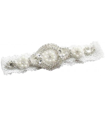 Garters & Garter Belts Lace Garter Wedding Garter Belt Crystal Rhinestones Beads Garter for Bride - CG193GN2MTX $14.15