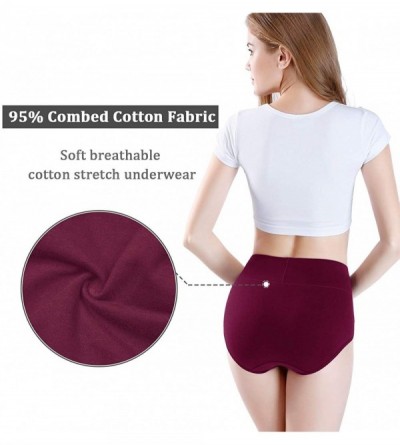 Panties Women's High Waisted Cotton Underwear Ladies Soft Full Briefs Panties Multipack - Multicolored-03-5 Pack - CA18UYG50E...