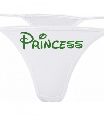 Panties Princess White Thong Panties - Look Like Daddy's Girl CGL DDLG Underwear - Forest Green - CU187NZZ8NG $27.03