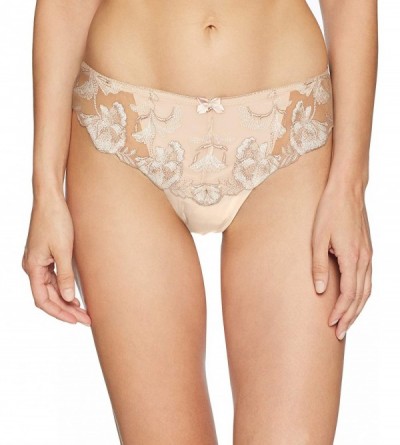 Panties Women's Angelina Embroidered VPL-Free Brief - Cappuccino - CW18I0KL694 $27.12