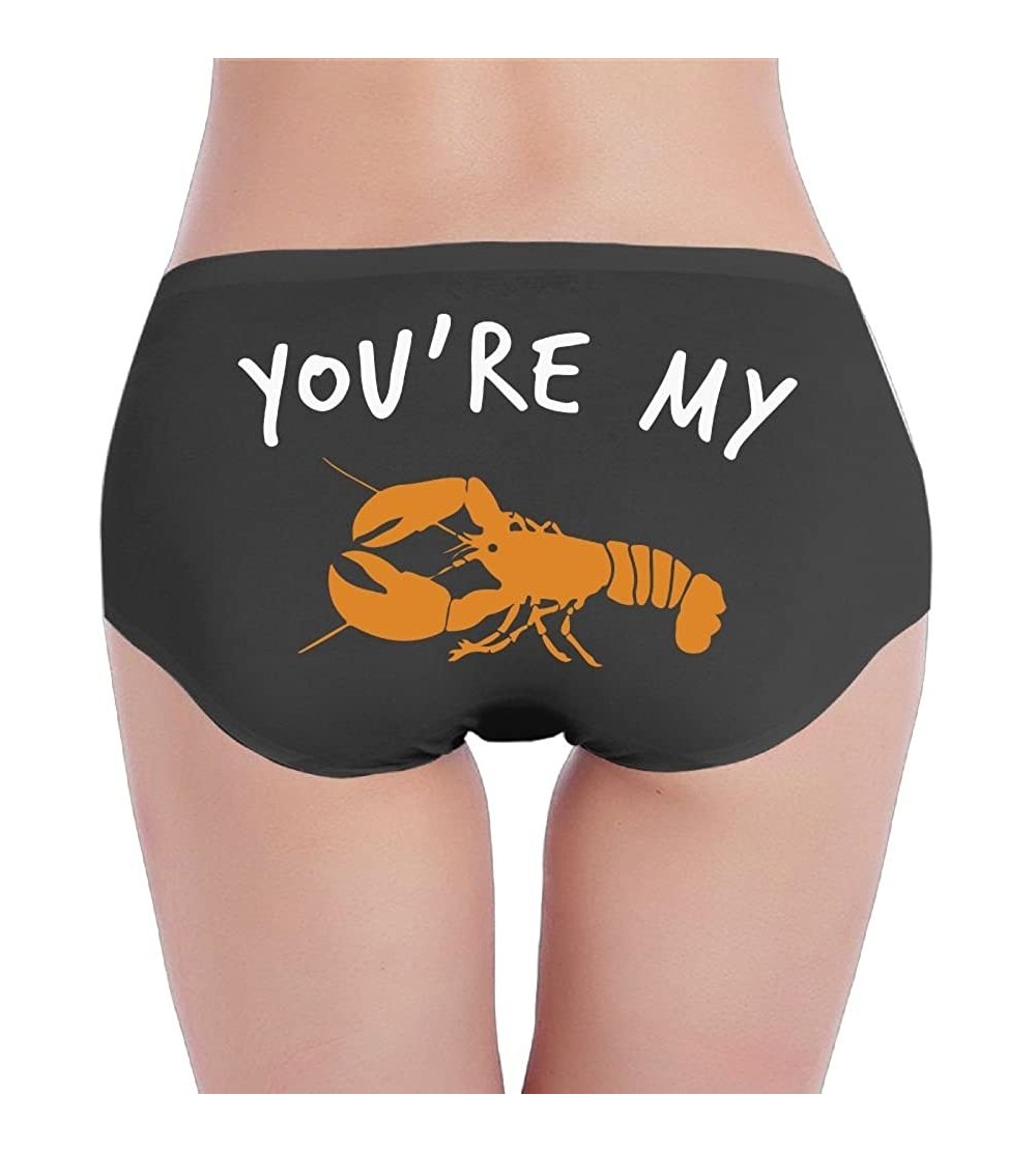 Panties You are My Lobster Womens Low Waist Panties Breathable Underpants for Women - Black - C318GNIR8CE $18.96