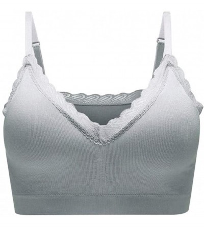 Camisoles & Tanks Women Comfy Mini Camisole Bra Wireless Sports Daily Sleep Tops with Adjustable Straps - Grey - C619E4NDNLW ...