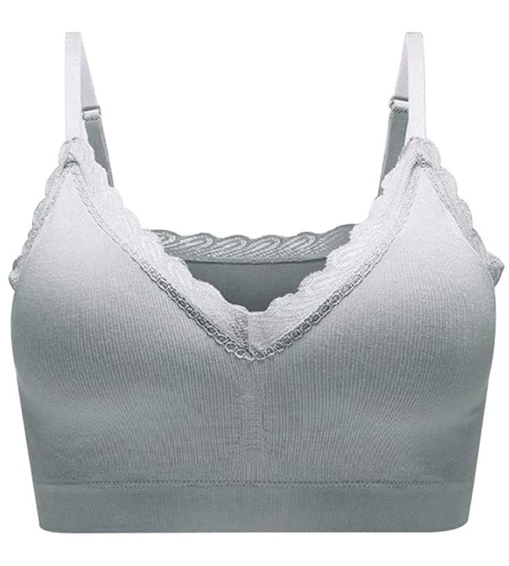 Camisoles & Tanks Women Comfy Mini Camisole Bra Wireless Sports Daily Sleep Tops with Adjustable Straps - Grey - C619E4NDNLW ...