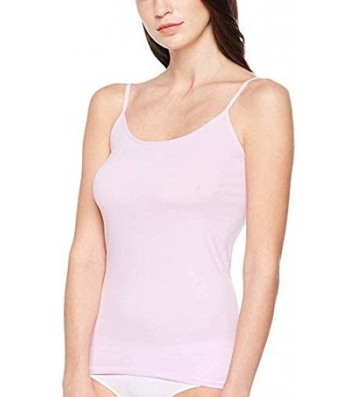 Camisoles & Tanks Women's Basic Layering Camisole Top Nylon Spandex Tank Top Cami Seamless Black White 3 Pack - White Nude Co...