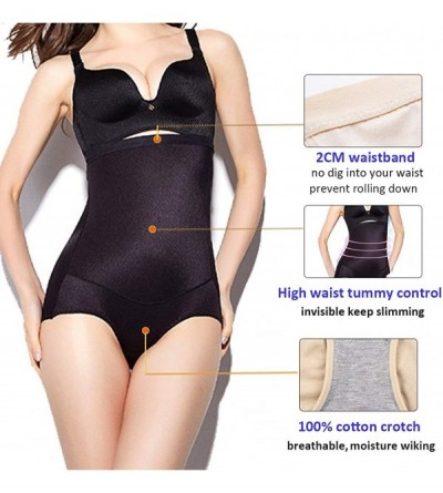 Shapewear Women's Shapewear Briefs Tummy Control Panties Hi-Waist Body Shaper Slimming Panty Underwear - Black(smooth) - CP18...