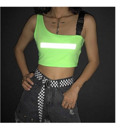 Camisoles & Tanks Women Sexy Spaghetti Strap Tube Tank Crop Top Bustier Camisole Vest for Raves Party Club - Green2 - C81943I...