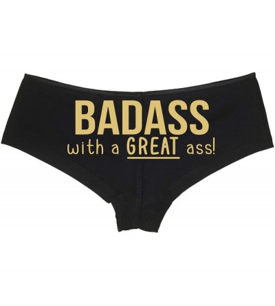 Panties Badass with A Great Ass Nice Booty Rude Flirty Black Boyshort - Sand - C218NUU6X4H $28.92