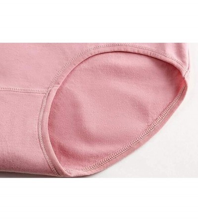 Shapewear Ladies Novelty Briefs Cotton Underwear High Waist 4-Pack Panties Shapewear - Peach Red-gray - CR18YST5924 $14.06