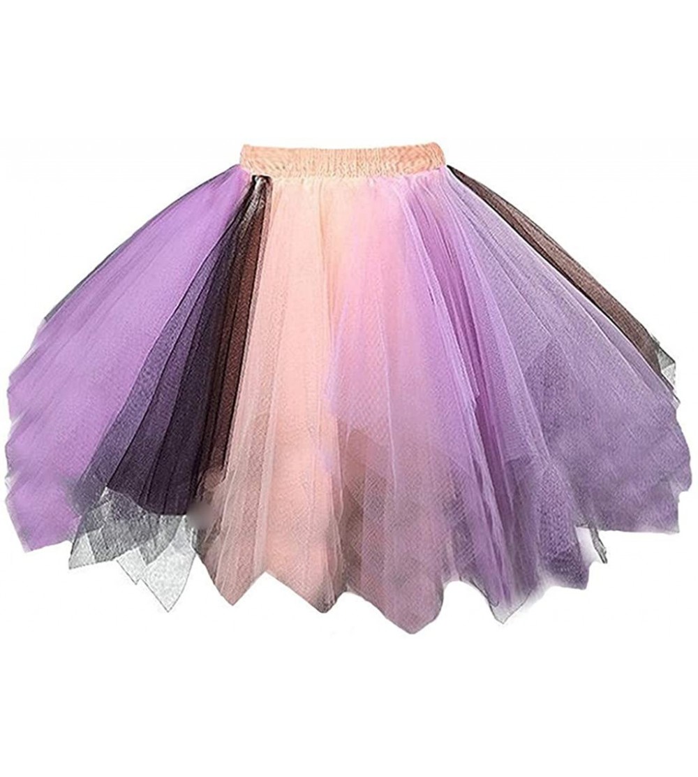 Slips Adult Tutu Skirts for Women Plus Size Dancing Skirt Layered Tulle Petticoat Halloween Tutu - F - CF194X7E0QA $16.06