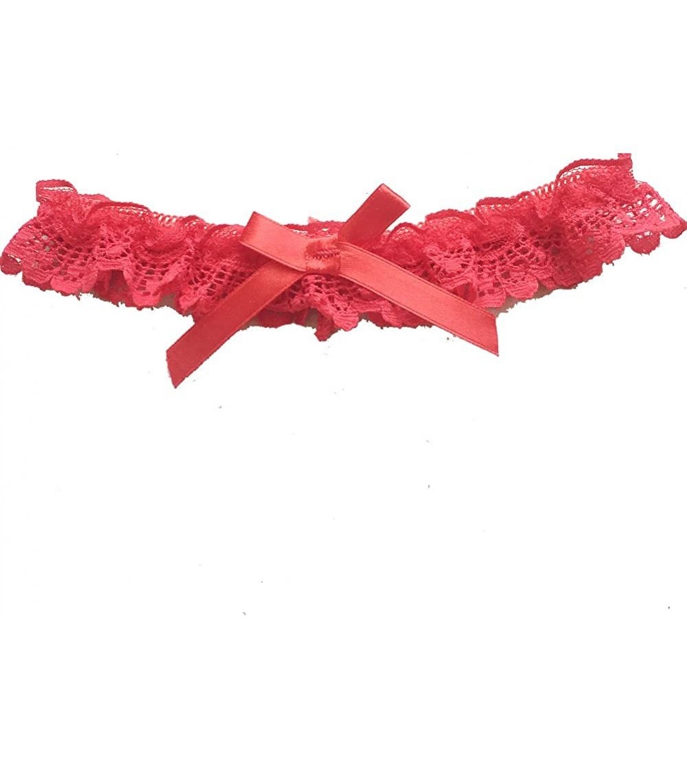 Garters & Garter Belts 2019 Sexy Lace Wedding Garters for Bride with Bow Party Prom Leg Garter - 6-red - CK18Q7MRXDO $12.29