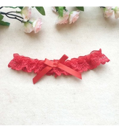 Garters & Garter Belts 2019 Sexy Lace Wedding Garters for Bride with Bow Party Prom Leg Garter - 6-red - CK18Q7MRXDO $12.29