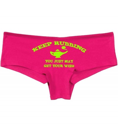 Panties Keep Rubbing You May Get What You Want Genie Pink Boyshort - Lime Green - C318LTID3NW $17.70