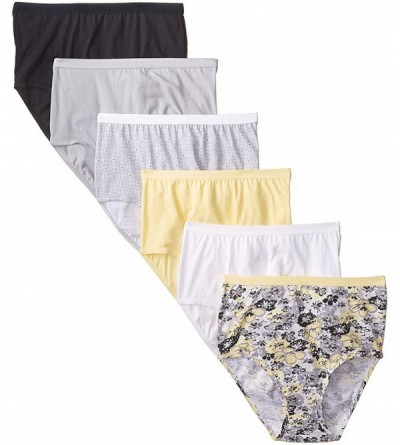 Panties Women's 6 pack Cotton Brief Panties - Assorted - CT18IX2ZC8S $32.02