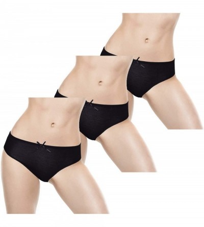 Panties Underwear Women's Bamboo Soft Stretch Panties Bikini - 3 or 5 Pack - 3-pack Black - C0197AYDADL $12.22