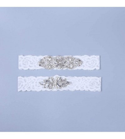 Garters & Garter Belts Rhinestone Lace Bridal Garter Prom Party Wedding Garters for Bride 2019 - A-royal - C718EZ6X7LE $14.10