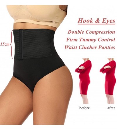 Shapewear Thong Shapewear for Women High Waist Cincher Girdle Tummy Control Body Shaper Panty Shaping Underwear - Black - CT1...