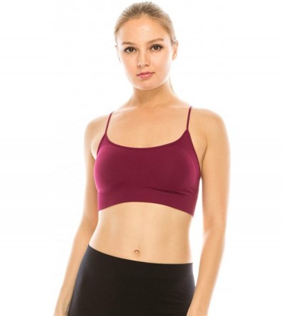 Camisoles & Tanks Women's Seamless Sports Bra - Built-in Shelf Bras Workout Tank Top with Removable Pads- UPF 50+ (Made in US...
